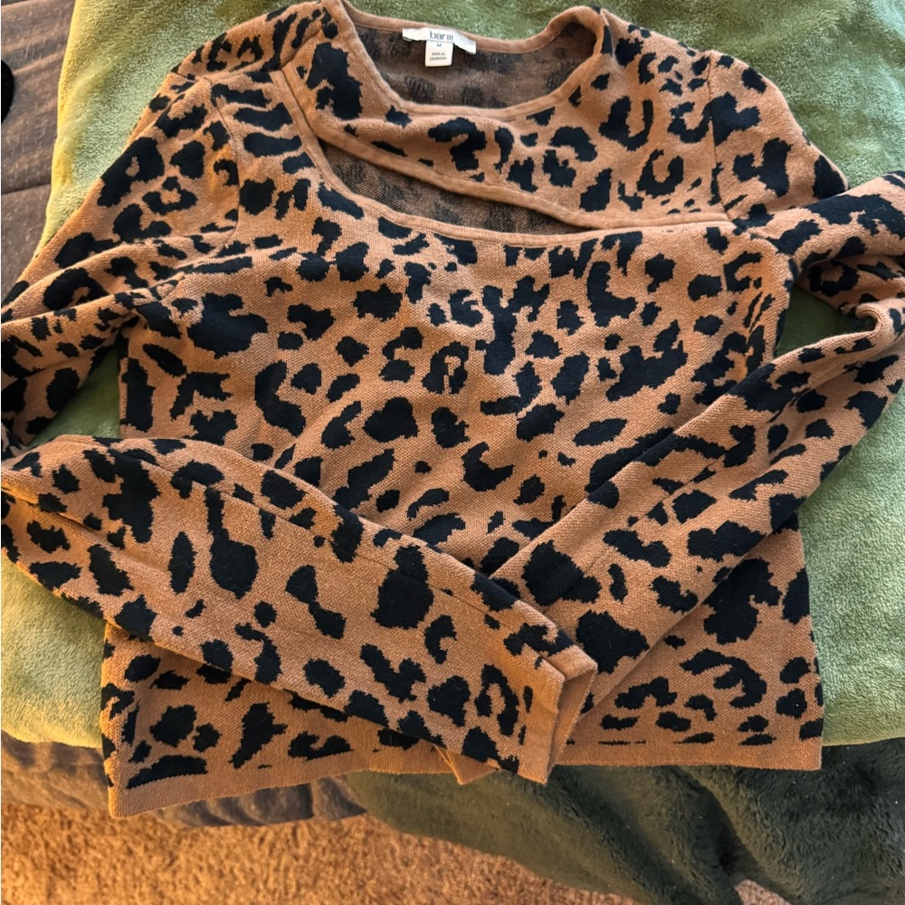 Bar III Animal Print Knit Top